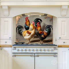 Rustic Trio Glass Backsplash Design
