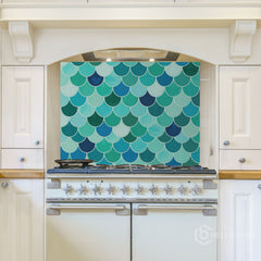 Seamless Ceramic Tile Pattern Glass Backsplash