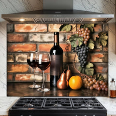 Dark Brown Wine Bottle Glass Backsplash Design
