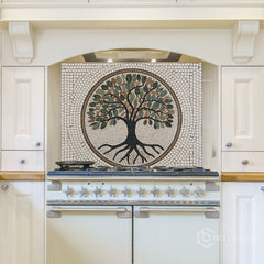 Victorian Embossed Glass Backsplash