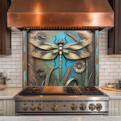 Artistic Metal Relief Custom Glass Wall Panel
