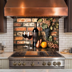 Dark Brown Wine Bottle Glass Backsplash Design