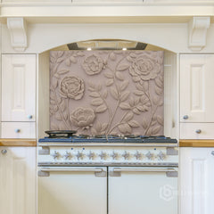 Fine Art Ceramic Plaque Glass Backsplash Design