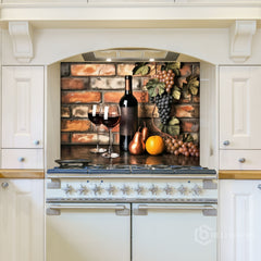 Dark Brown Wine Bottle Glass Backsplash Design