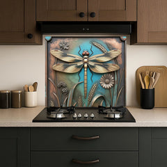 Artistic Metal Relief Custom Glass Wall Panel