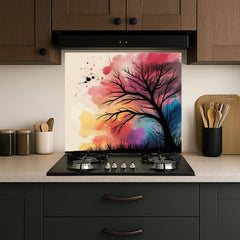 Bare Tree Digital Art Glass Backsplash Design
