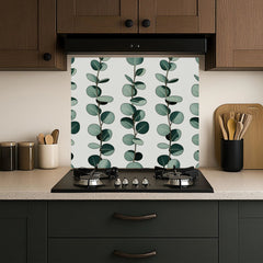 Eucalyptus Repeat Pattern Glass Backsplash Design
