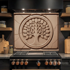 Full-Bleed Tree of Life Sandstone Medallion - Bellissimo