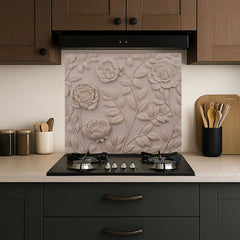 Fine Art Ceramic Plaque Glass Backsplash Design