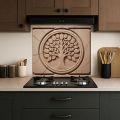 Full-Bleed Tree of Life Sandstone Medallion - Bellissimo