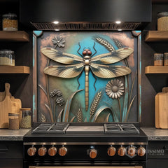 Artistic Metal Relief Custom Glass Wall Panel