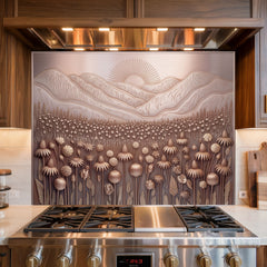 Stylized Bas-Relief Glass Backsplash