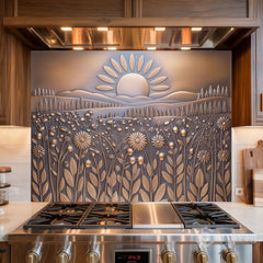Ornamental Heartland Landscape Glass Backsplash