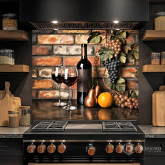 Dark Brown Wine Bottle Glass Backsplash Design
