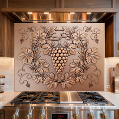 Decorative Copper and Brass Glass Backsplash