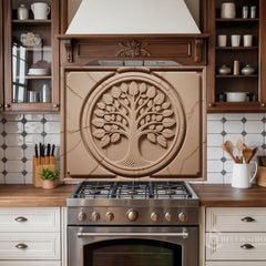 Full-Bleed Tree of Life Sandstone Medallion - Bellissimo