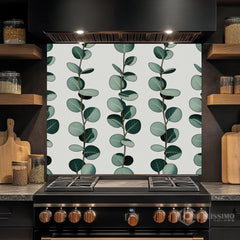 Eucalyptus Repeat Pattern Glass Backsplash Design