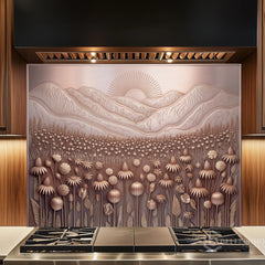 Stylized Bas-Relief Glass Backsplash