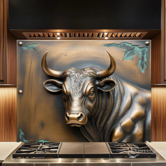 Embossed Bronze Glass Backsplash