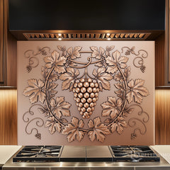 Decorative Copper and Brass Glass Backsplash