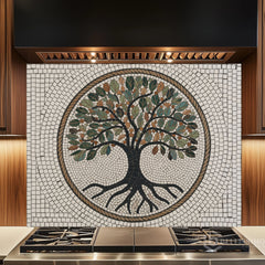 Victorian Embossed Glass Backsplash