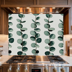 Eucalyptus Repeat Pattern Glass Backsplash Design