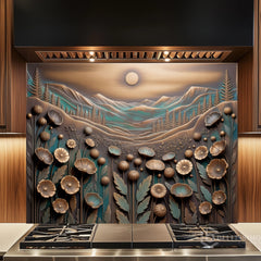 Bronze Decorative Glass Backsplash