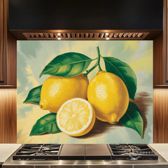 Classical Fruit Artwork Glass Backsplash Design