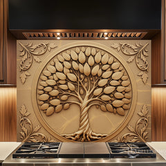 Gilded Tree of Life Glass Backsplash