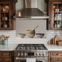 Stacked Ceramic Bowls Still Life Glass Backsplash