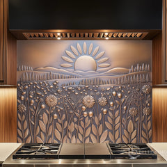 Ornamental Heartland Landscape Glass Backsplash
