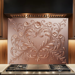 Victorian Embossed Glass Backsplash