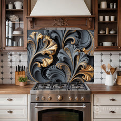 Baroque-Inspired Abstract Glass Panel