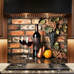 Dark Brown Wine Bottle Glass Backsplash Design