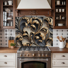 Abstract Baroque Glass Panel