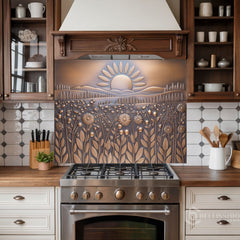 Ornamental Heartland Landscape Glass Backsplash