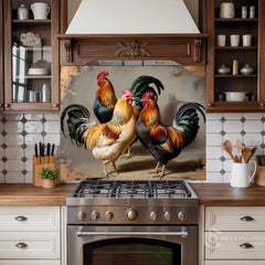Rustic Trio Glass Backsplash Design
