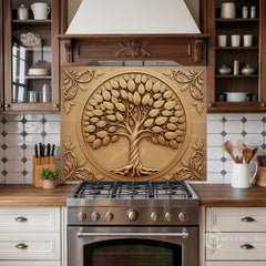 Gilded Tree of Life Glass Backsplash