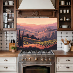 Romantic Landscape Glass Backsplash
