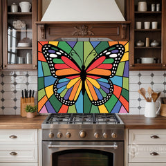 Colorful Butterfly Stained Glass Wall Art Panel