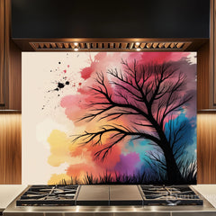 Bare Tree Digital Art Glass Backsplash Design