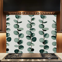 Eucalyptus Repeat Pattern Glass Backsplash Design