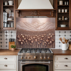 Stylized Bas-Relief Glass Backsplash