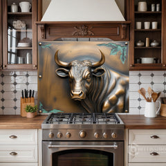Embossed Bronze Glass Backsplash