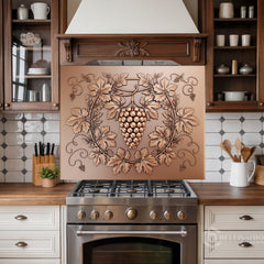 Decorative Copper and Brass Glass Backsplash