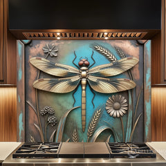 Artistic Metal Relief Custom Glass Wall Panel