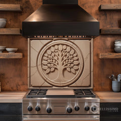 Full-Bleed Tree of Life Sandstone Medallion - Bellissimo