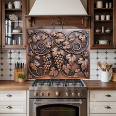 Ornamental Bas-Relief Glass Backsplash