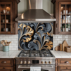 Baroque-Inspired Abstract Glass Panel