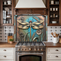 Artistic Metal Relief Custom Glass Wall Panel